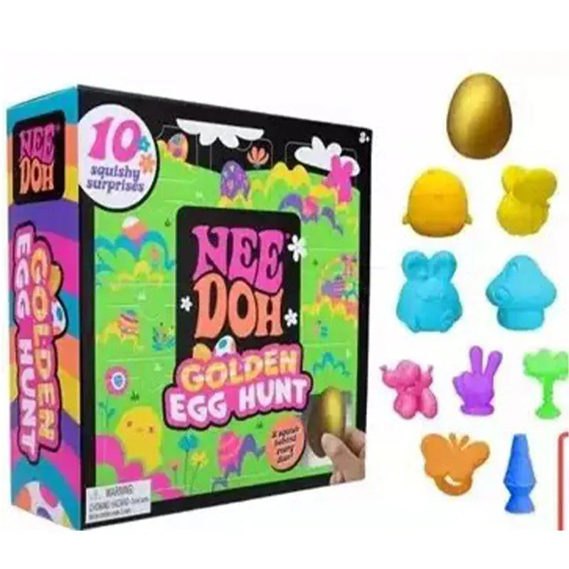 2026 New Needoh Golden Egg Treasure Hunt Blind Box Toy With Squishy Surprise Stress Relief Squeeze Kids' Easter Party Toy