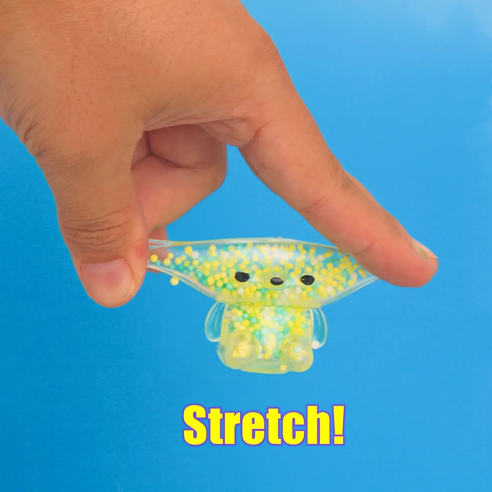 Mini Glitter Gummy Bear Stress Balls - 6 Pack Squishy Fidget Toys